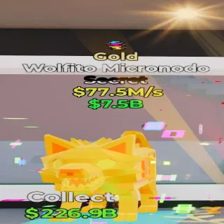 Fortnite Steal the Brainrot Wolfito Micronodo Gold 1 Trait 77.5M/s