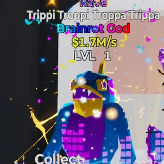 Fortnite Steal the Brainrot Trippi Troppi Troppa Trippa Rave 1.7M/s Lvl 1 1 Trait