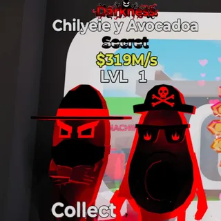 Fortnite Steal the Brainrot Chilyeie Y Avocadoa Darkness 319M/s Lvl 1 1 Trait