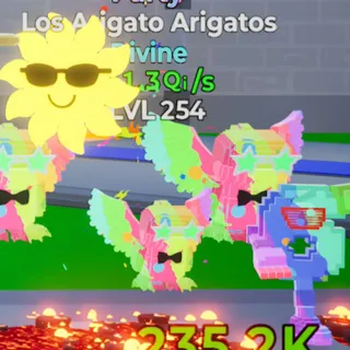 Fortnite Go Up for Brainrots Los Arigato Arigatos Party 1 trait 11.3Qi/s lvl 254