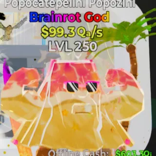 Fortnite Steal the Brainrot Popocatepelini Popozini Summer 99.3Qa/s Lvl 250
