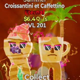 Fortnite Steal the Brainrot Croissantini Et Caffettino Summer 6.4Qi/s lvl 201