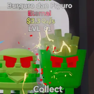 Fortnite Steal the Brainrot Burguro Dan Fryuro Zombie 3.3Qa/s Lvl 81 2 Traits