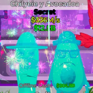 Fortnite Steal the Brainrot Chilyeie Y Avocadoa Rainbow 1 Trait 336M/s
