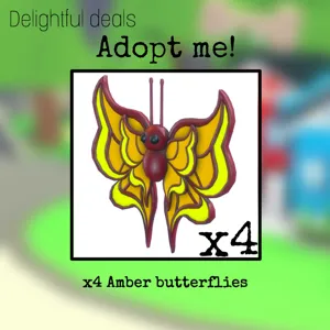 x4 Amber butterflies