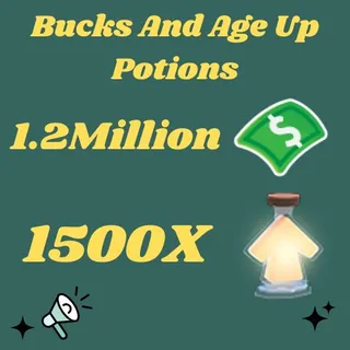Adopt me bucks and age up potions
