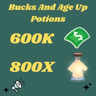 Adopt me bucks and age up potions
