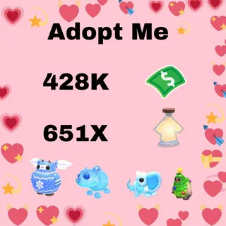 428K Bucks And 651K Potions - Adopt Me