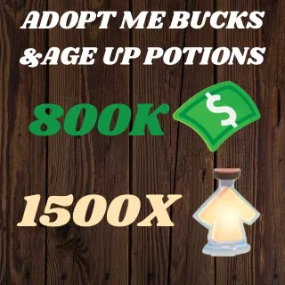 Adopt me bucks and age up potions