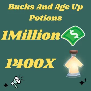 Adopt me bucks and age up potions