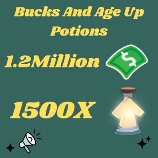 Adopt me bucks and age up potions