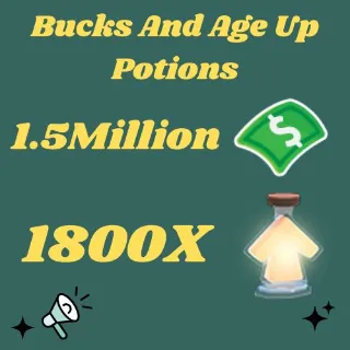 Adopt me bucks and age up potions