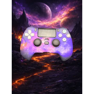 TMR Anti-Drift Joystick Custom Upgraded Shell Purple Starburst PS4 Controller Lynx Controller Mod