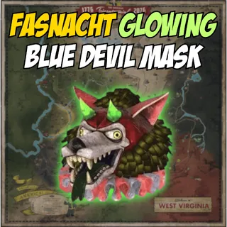 Fasnacht Glowing Blue Devil Mask