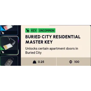 Buried City Residential Master Key - ARC Raiders
