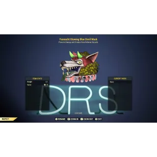 fasnacht GLOWING BLUE DEVIL MASK