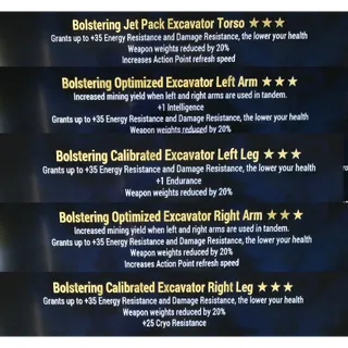 LEGACY JETPACK EXCAVATOR BOLSTERING WWR  SET