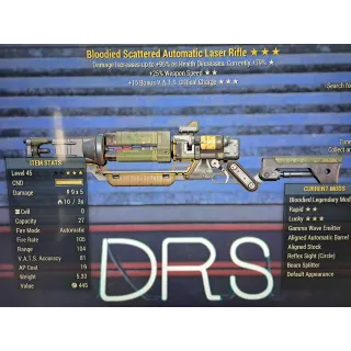 bloodied  25%FFR 15%vcc laser rifle