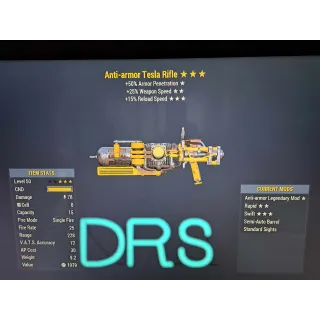 anti armor 25%ffr 15%fr tesla rifle