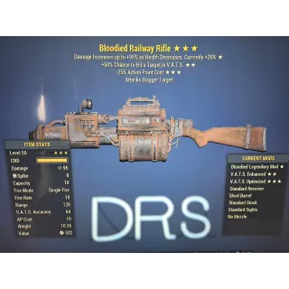 bloodied 50hit 25lvc railway rifle