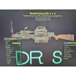 bloodied 50crit 15fr railway rifle