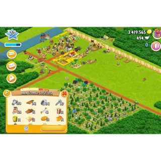 Hay Day Lv70 Farm – 3000 Storage | 1000 Silo | Full Barn Ready