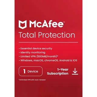 McAfee Total Protection 1 Year 1 Device