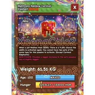 ⚖️[61.51KG]⚖️🎪CARNIVAL🎪ELEPHANT🐘WITH🌈RAINBOW🌈HATCH🐣