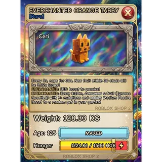 ✨EVERCHANTED✨👑COLOSSAL🐈ORANGE TABBY 🐈💪[128.33KG]💪I MAX 125 AGE l 🤩READY TO USE 🤩 -⌛ 5 SEC MAX CD ⌛ - NO TOY 🪀❗❗LIMITED STOCK❗❗