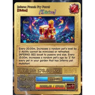 ⚖️178.60KG⚖️🔥INFERNO🔥💥GIGANTIC💥🍟FRENCH FRIES 🐾FERRET🐾 I MAX 500 AGE l 🤩READY TO USE 🤩 -⌛20MINS MAX CD ⌛ - NO TOY 🪀