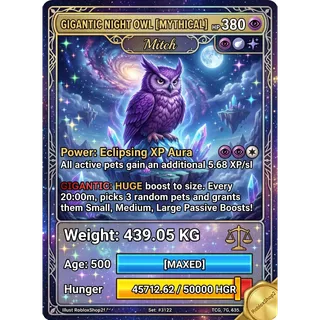 🅾️🇬🦉PET⚖️439.05KG⚖️🔥SUPER🔥💥GIGANTIC💥🌜NIGHT🦉OWL🦉 I 🇲🇽 5️⃣0️⃣0️⃣ AGE l 🤩READY TO USE 🤩❗❗LIMITED STOCK❗❗