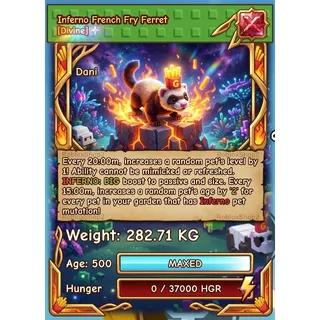 ⚖️282.71KG⚖️🔥INFERNO🔥💥GIGANTIC💥🍟FRENCH FRIES 🐾FERRET🐾 I MAX 500 AGE l 🤩READY TO USE 🤩 -⌛15 SEC MAX CD ⌛ - NO TOY 🪀