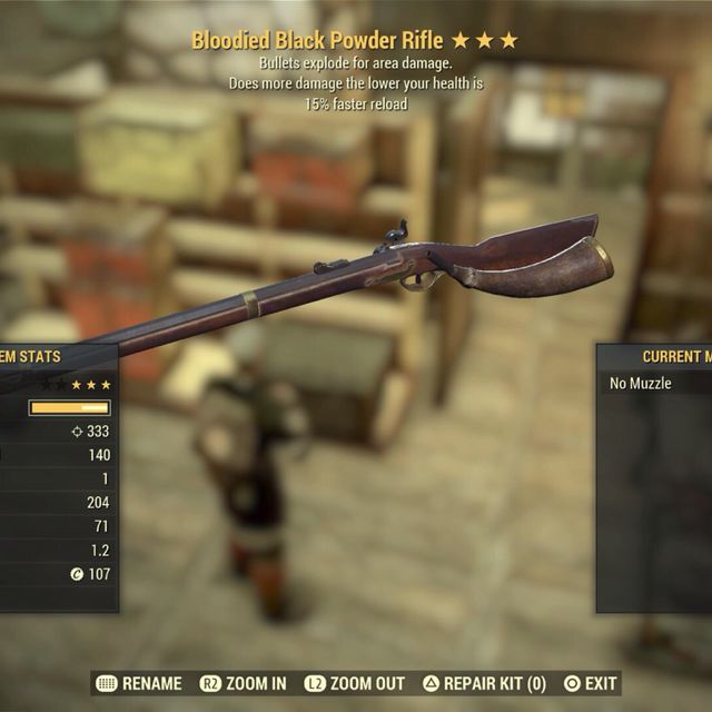 Weapon 3* bloodied explosive black powder rifle Game Items Gameflip