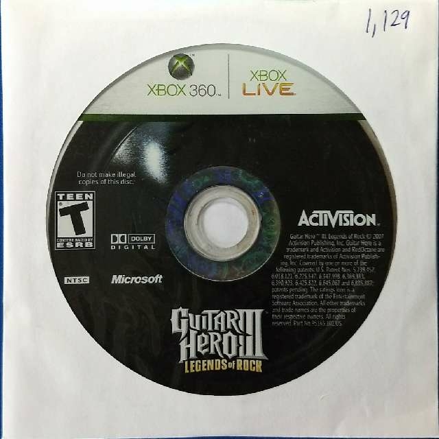 Guitar Hero Iii Legends Of Rock Xbox 360 Games Good - xbox 360 roblox disc