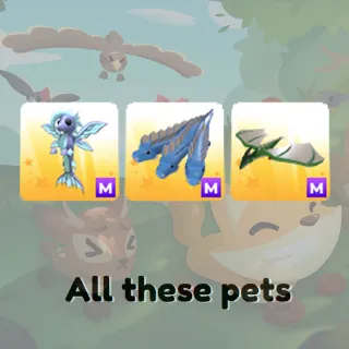 Adopt Me Bundle of pets Merhorse, Hydra and Wyvern
