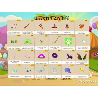ANIMAL JAM - RARE ACCESSORIES BUNDLE