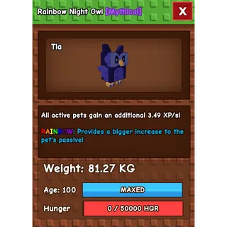 RAINBOW HUGE NIGHT OWL