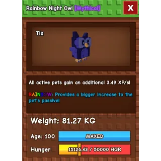 RAINBOW HUGE NIGHT OWL