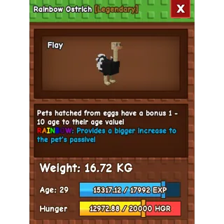 RAINBOW HUGE OSTRICH