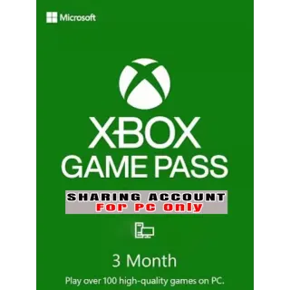 XBOX PC GAMEPASS 3 MONTHS SHARING For PC Only