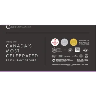 $200.00 CAD global restaurant group gift card