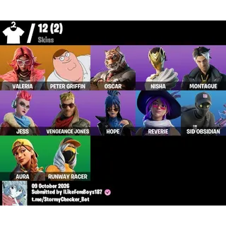 Fortnite Account PL 120 | 12 Skins (Peter Griffin) | 100+ 144s Weapons | 200k Brick | Safe 1Y | Non-OG STW