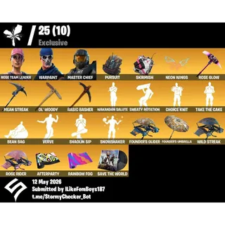 Fortnite Account - 81 Skins Master Chief (Black) | OG STW | 400 V-Bucks 