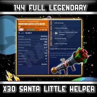 30× 144 GR Santa's Little Helper | Fortnite STW