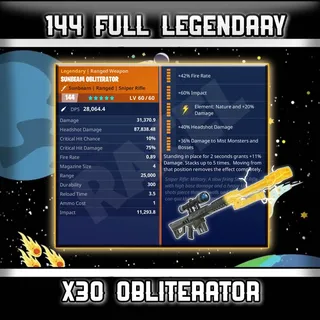 30× 144 GR Obliterator | Fortnite STW