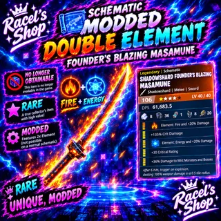 Modded Founder's Blazing Masamune Schematic (Double Element) | Fortnite STW