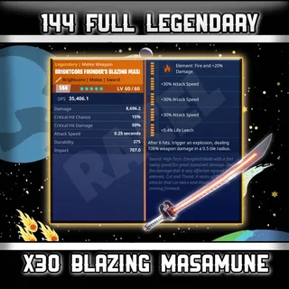 30× 144 GR Founder's Blazing Masamune | Fortnite STW