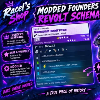Modded Founder's Revolt Schematic | Fortnite STW