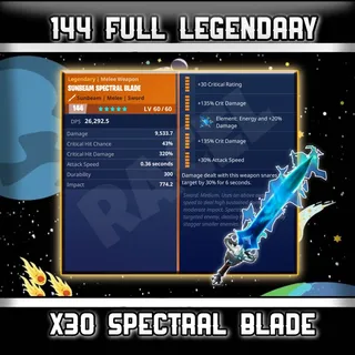 30× 144 GR Spectral Blade | Fortnite STW