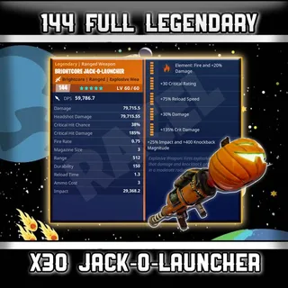 30× 144 GR Jack-O-Launcher | Fortnite STW